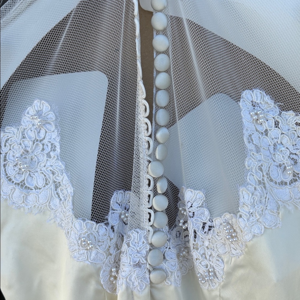 Vintage Elegant Ivory Wedding Dress with Train
size 2 - Picture 7 of 9